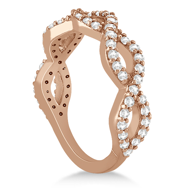 Twisted Infinity Semi-Eternity Diamond Band 18k Rose Gold (0.60ct)