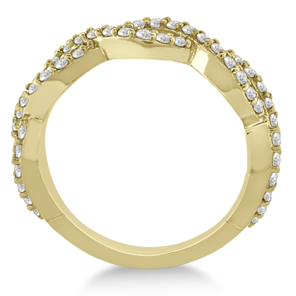 Twisted Infinity Semi-Eternity Diamond Band 18k Yellow Gold (0.60ct)