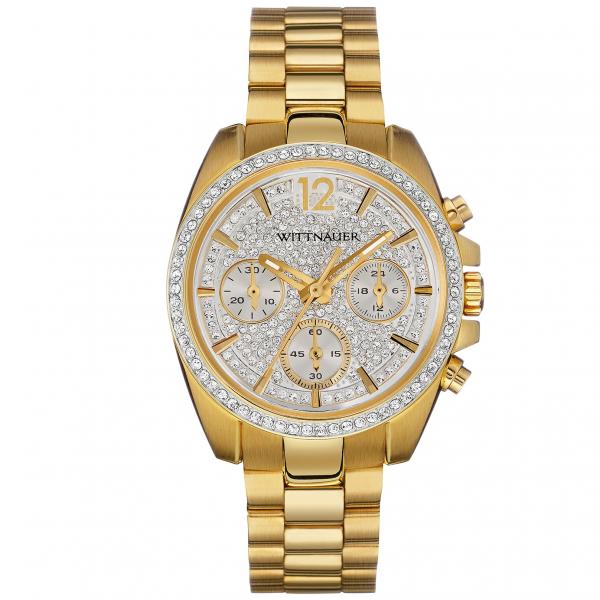 Women's Wittnauer Watch Gold Tone Stainless Steel with Crystal Accents