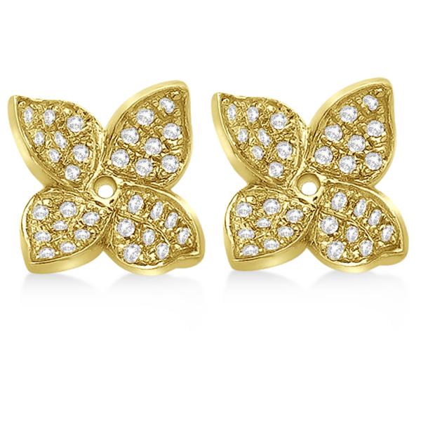 Diamond Butterfly Flower Earring Jackets in 14k Yellow Gold (0.20ct)