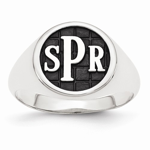 Monogram Initial Signet Fashion Ring in Sterling Silver