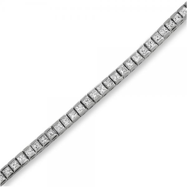 Diamond Princess Cut Tennis Bracelet in 14k White Gold (3.25ct)