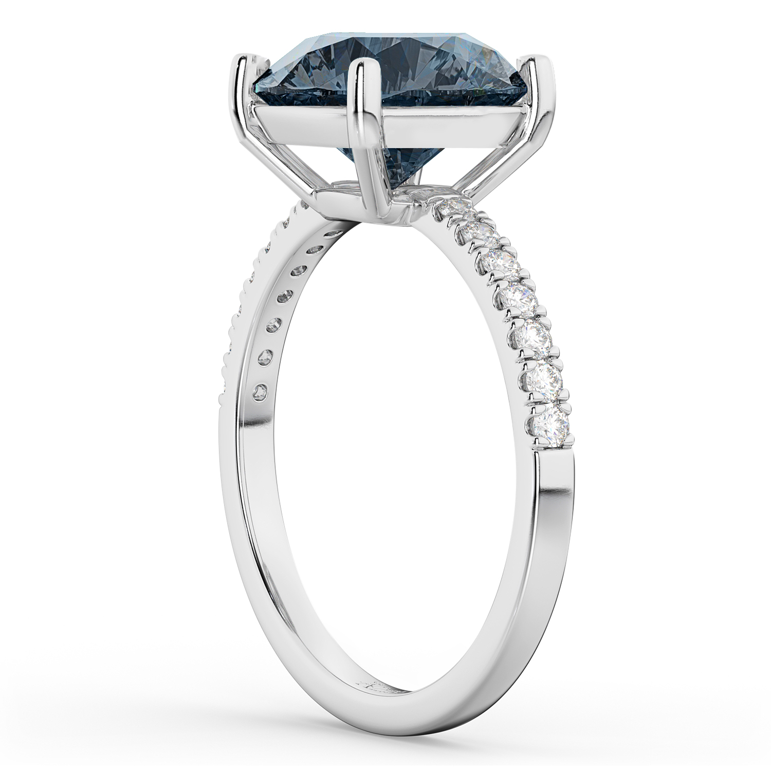 Gray Spinel & Diamond Engagement Ring Platinum 2.01ct