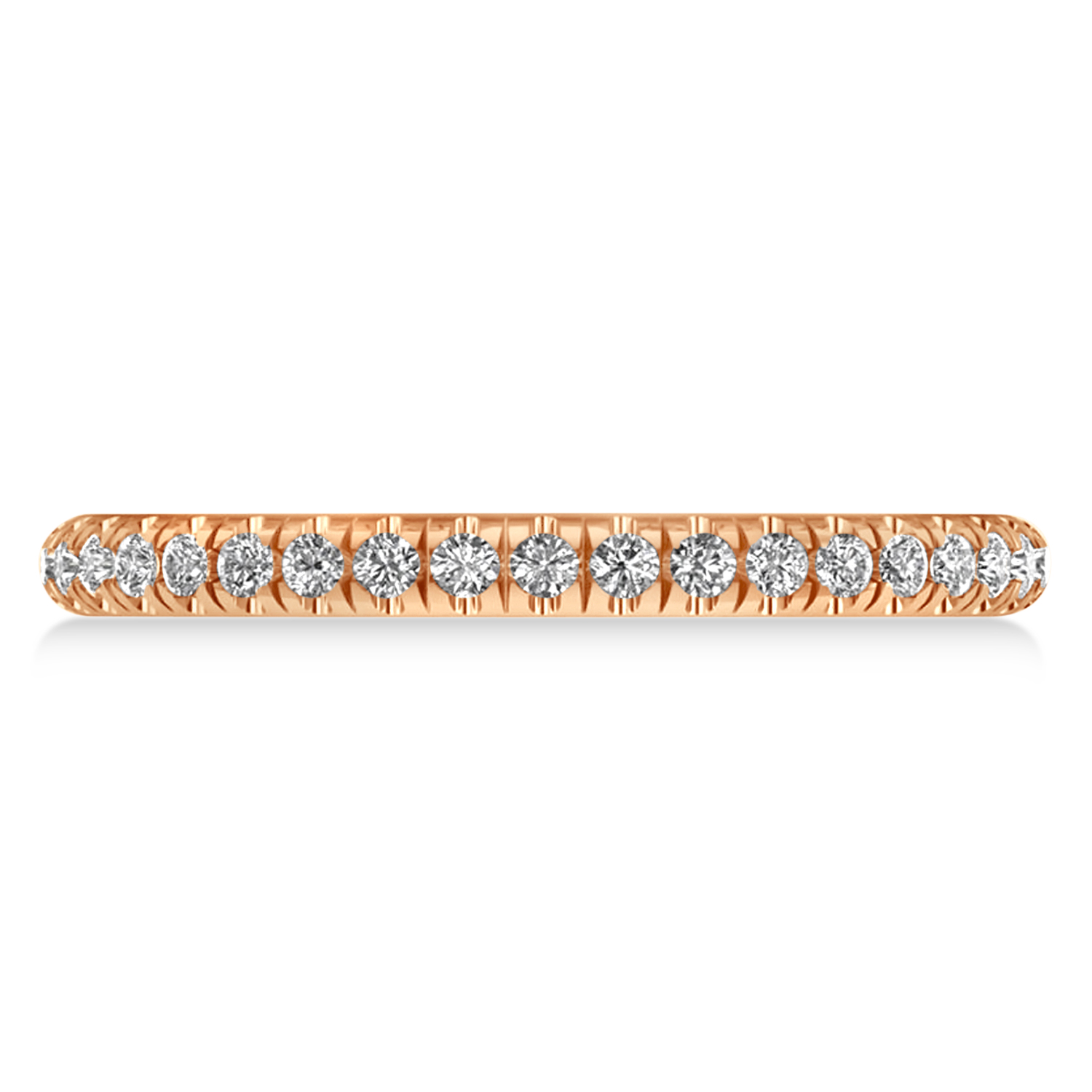 Diamond Semi-Eternity Ring Wedding Band 14k Rose Gold (0.41ct) size 3.5