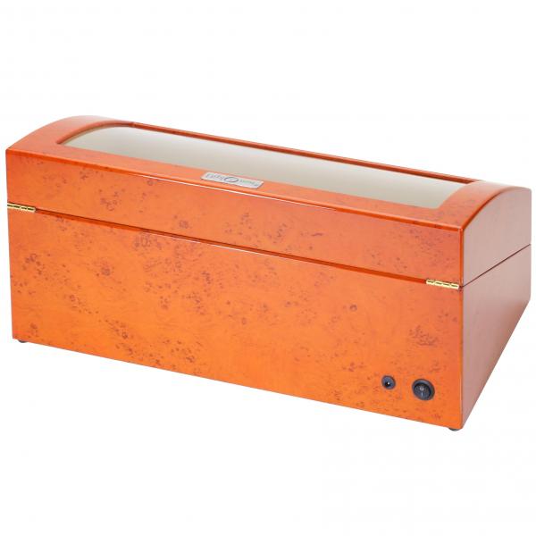 Six Watch Winder & Watch Storage in Burl Wood