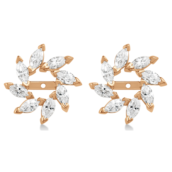 Marquise Earring Jackets in 14k Rose Gold (1.60ct)