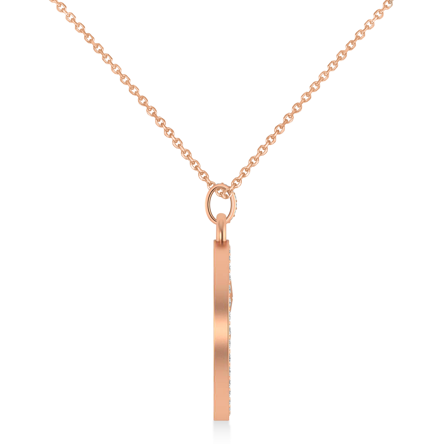 Diamond Cryptocurrency Ethereum Pendant Necklace With Bail 14k Rose Gold (0.44ct)