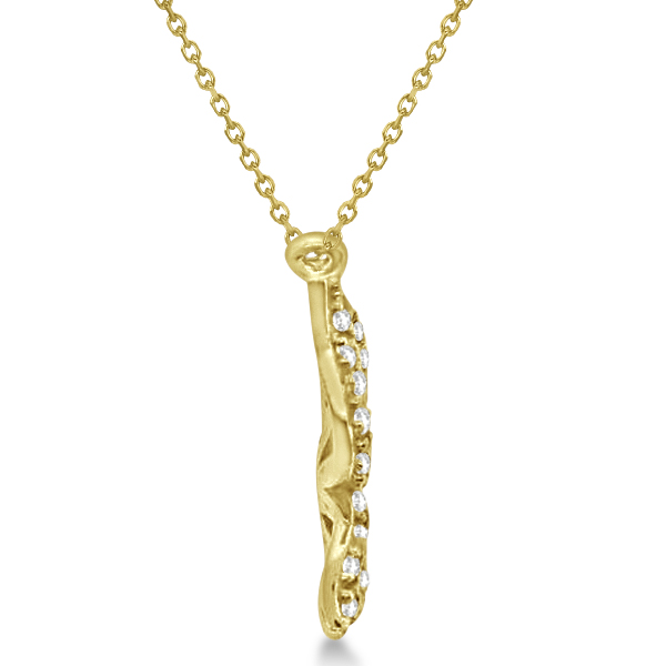 Diamond Butterfly Pendant Necklace 14k Yellow Gold (0.21ctw)