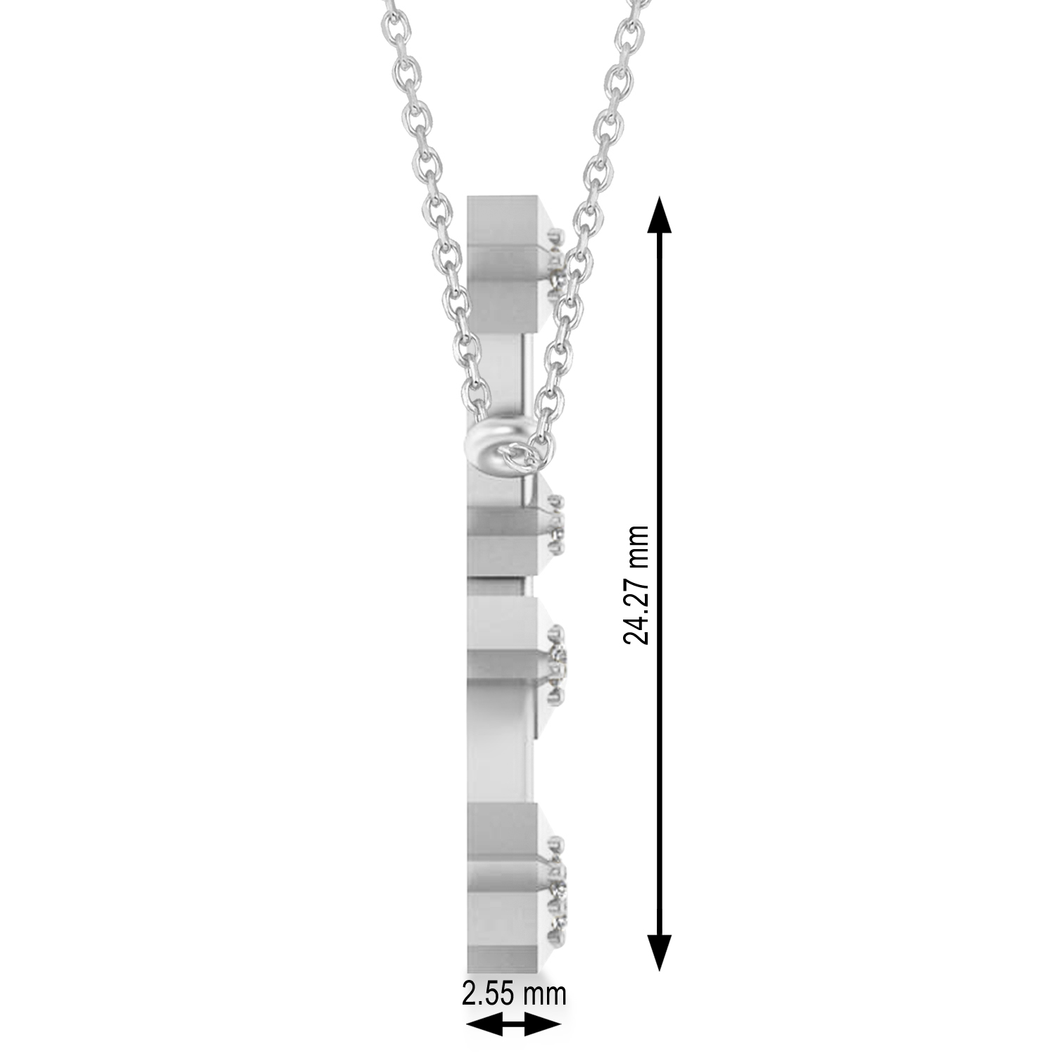 Diamond Cancer Zodiac Constellation Star Necklace 14k White Gold (0.09ct)