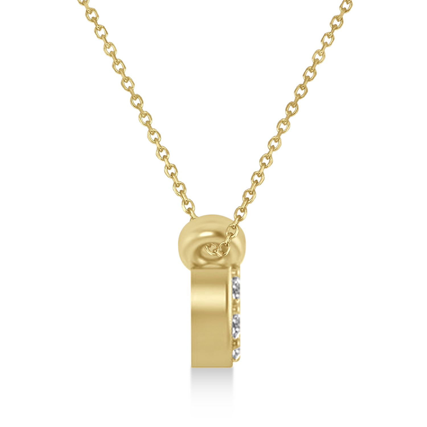 Diamond Waves Charm Pendant Necklace 14k Yellow Gold (0.34ct)