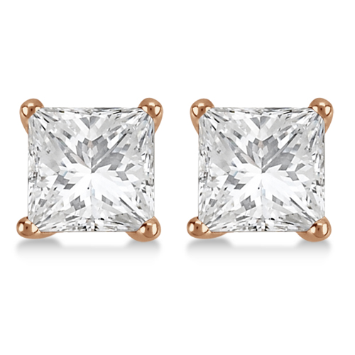 0.33ct. Princess Diamond Stud Earrings 14kt Yellow Gold (H, SI1-SI2)
