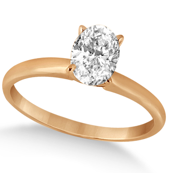 Four-Prong 14k Rose Gold Solitaire Engagement Ring Setting (0.40ct)