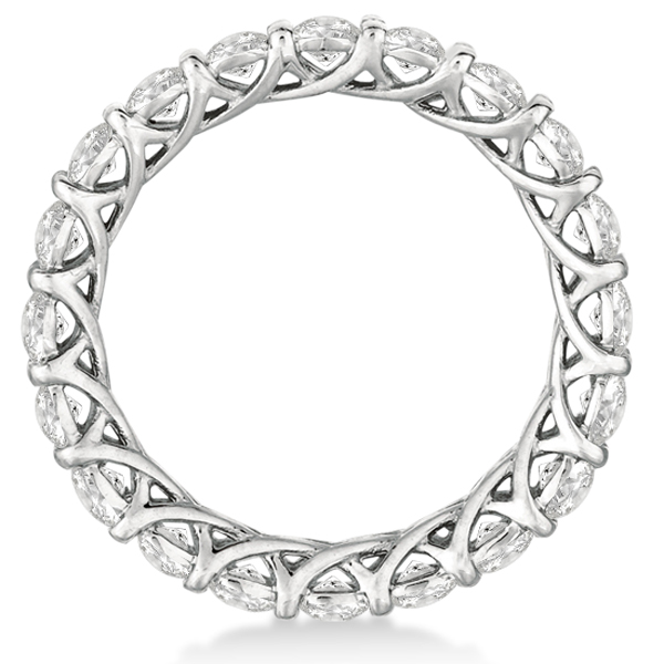 Luxury Diamond Eternity Anniversary Ring Band 14k White Gold (2.00ct) size 6