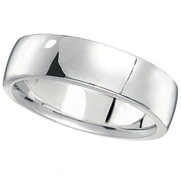 Men's Wedding Ring Low Dome Comfort-Fit in Palladium (6 mm)