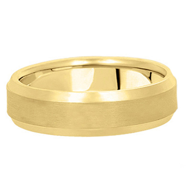 Comfort-Fit Carved Wedding Band in 14k Yellow Gold (7mm) Size 10