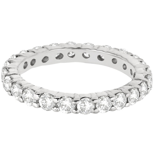 Diamond Eternity Ring Wedding Band in 14k White Gold (2.00ct) size 6.5