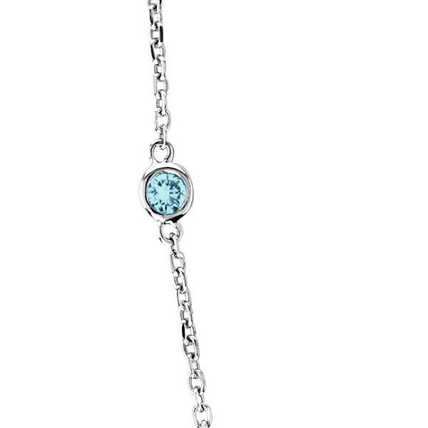 Aquamarine Gemstones by The Yard Station Necklace 14k W. Gold 1.25ct