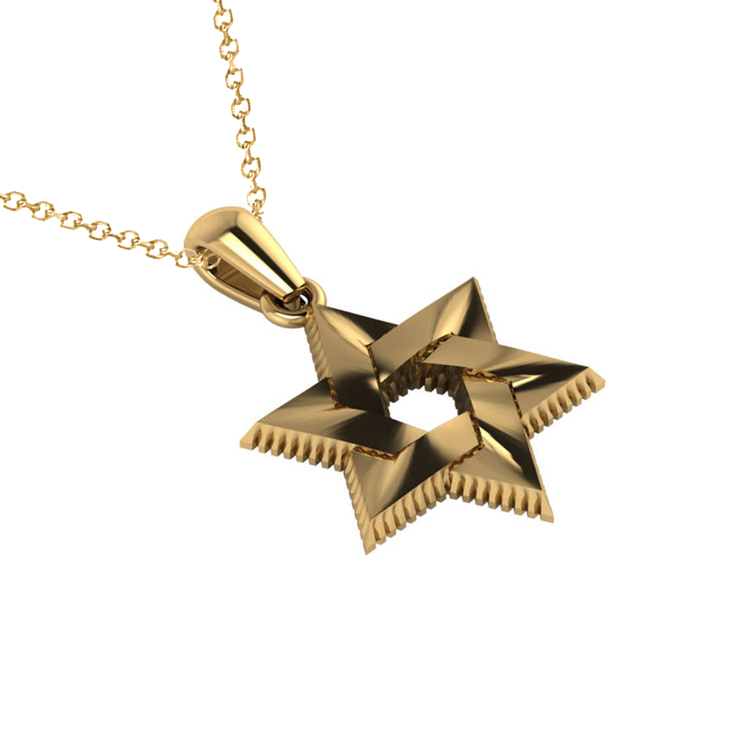 Star of David Pendant Necklace 14k Yellow Gold