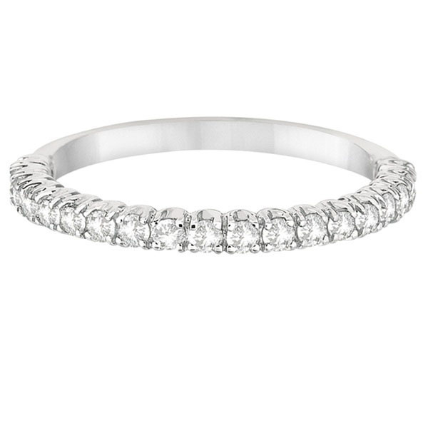 Half-Eternity Pave-Set Thin Diamond Stacking Ring Palladium (0.50ct)