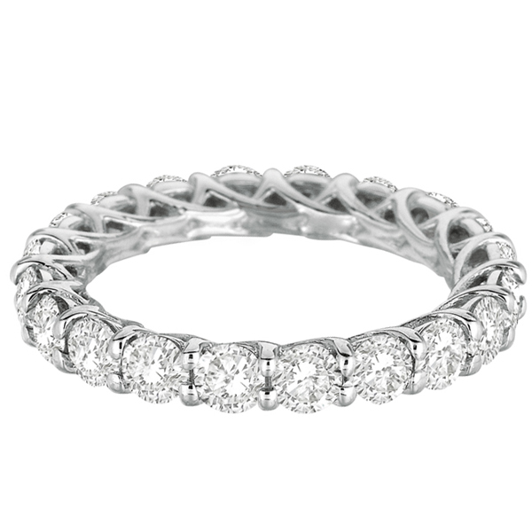 Luxury Diamond Eternity Anniversary Ring Band 14k White Gold (3.50ct) SIZE 7.5