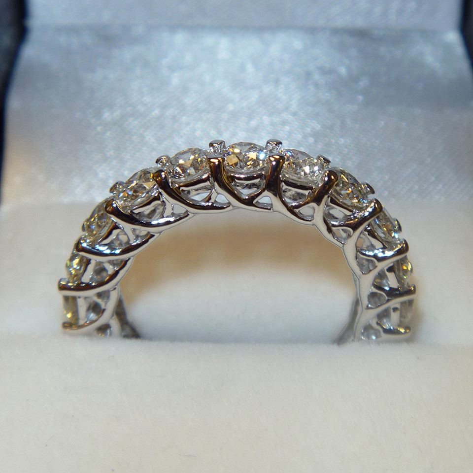 Luxury Diamond Eternity Anniversary Ring Band 14k White Gold (3.50ct) SIZE 7.5