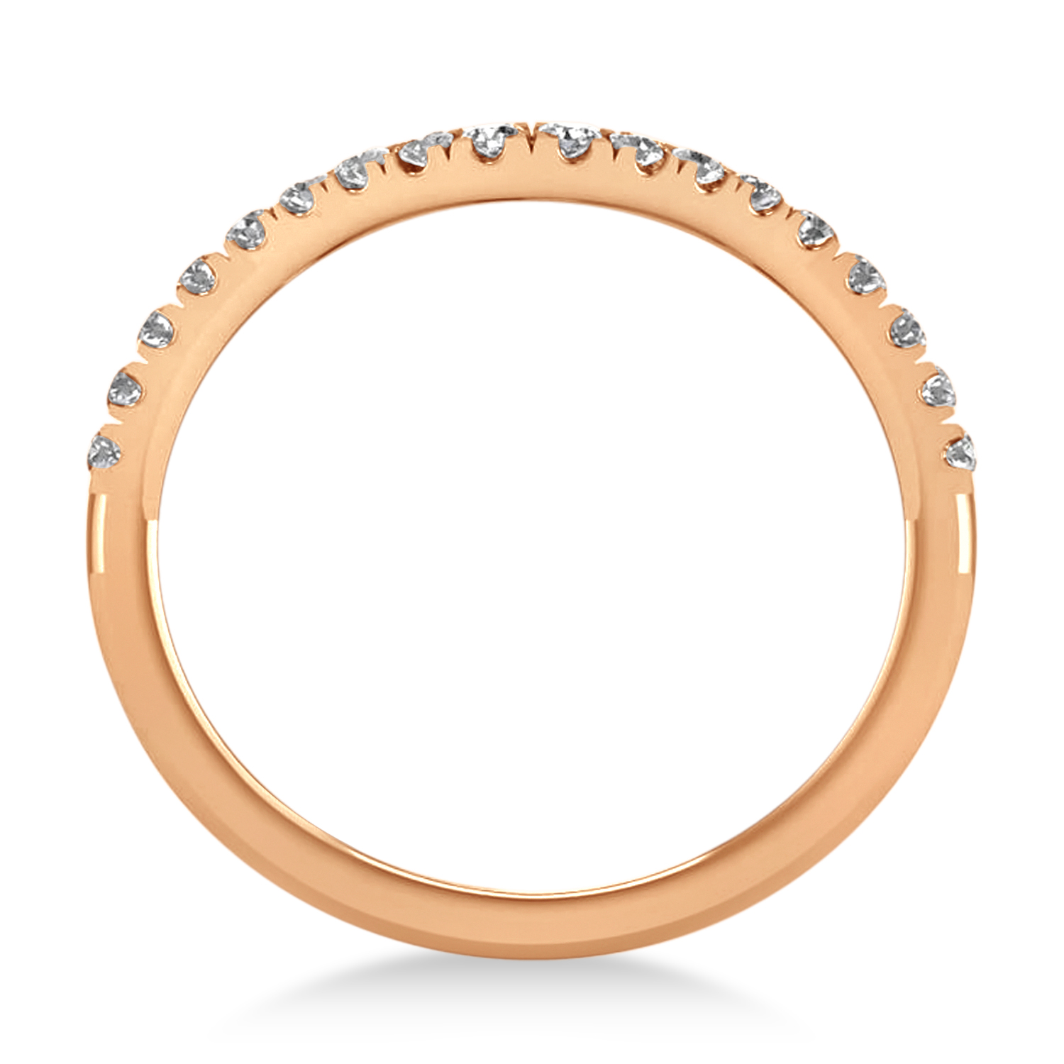 Diamond Curved Ring Wedding Band 14k Rose Gold (0.27ct)