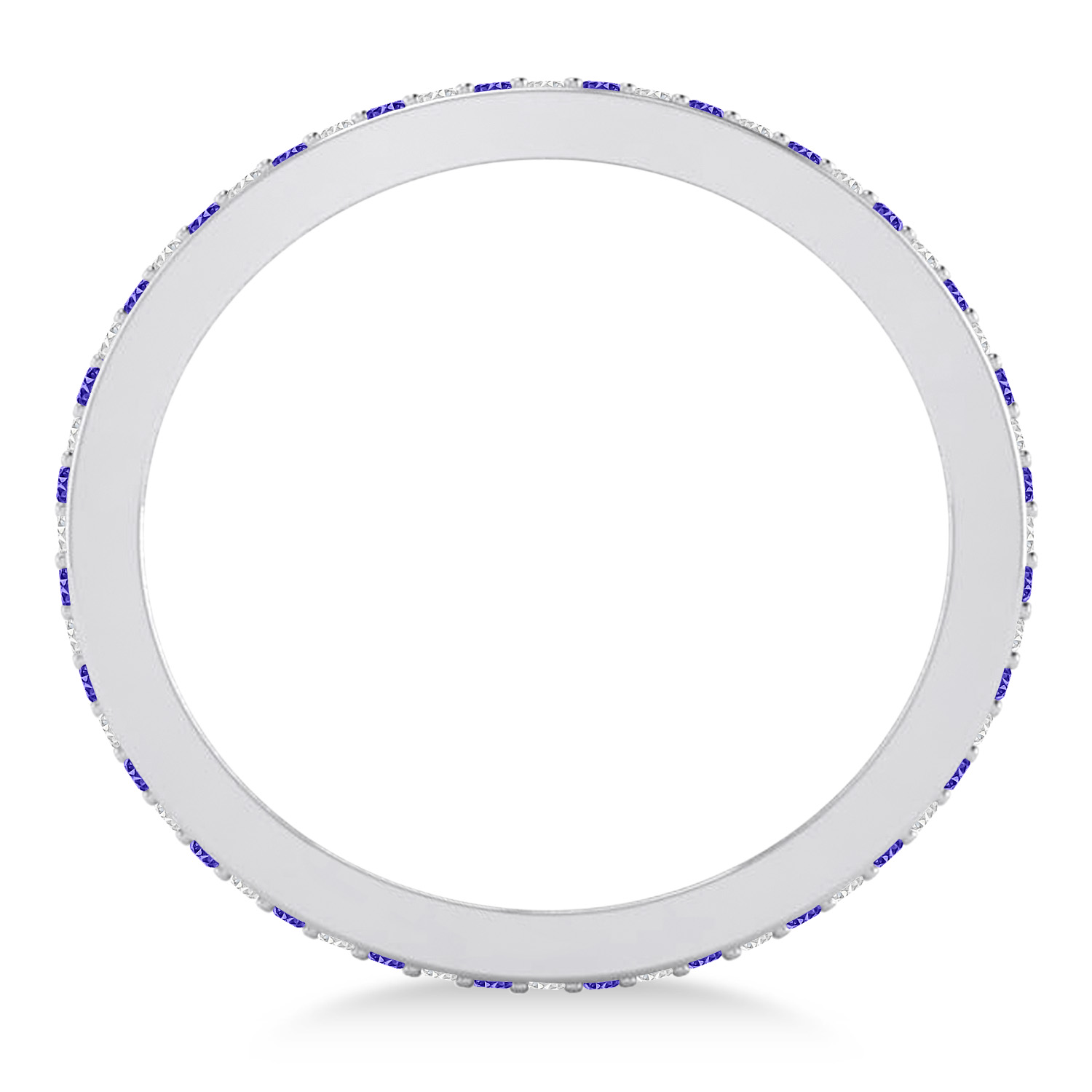 Diamond & Tanzanite Eternity Wedding Band 14k White Gold (0.28ct)
