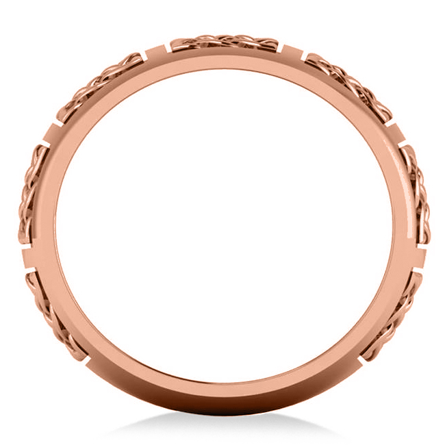 Celtic Wedding Ring Band 14k Rose Gold