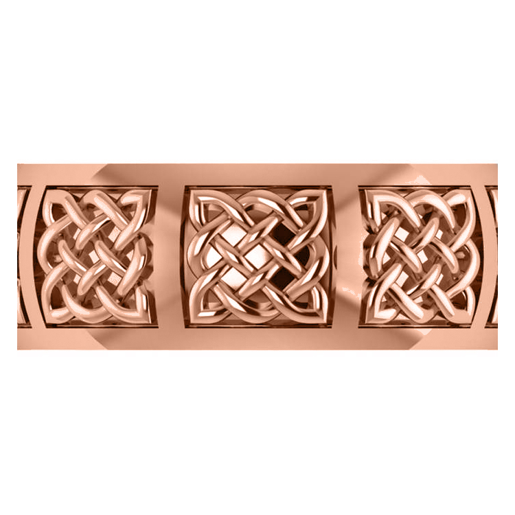 Celtic Wedding Ring Band 14k Rose Gold