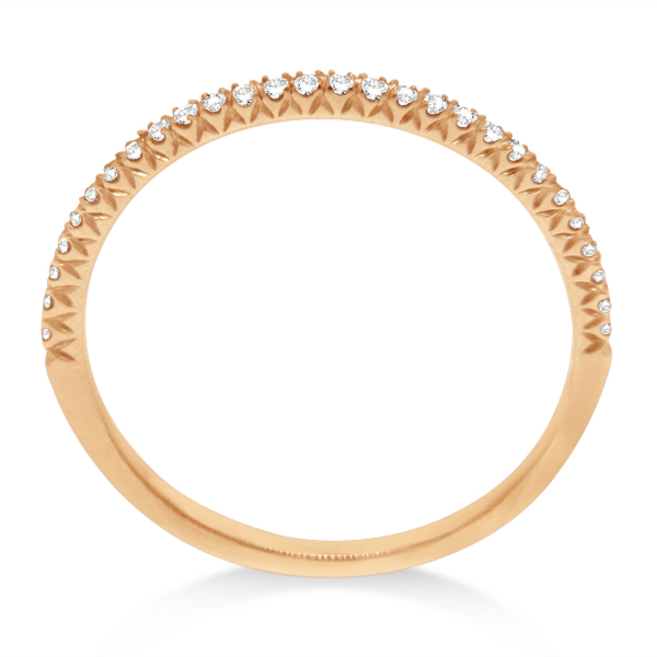 Micro Pave Diamond Ring Guard 18k Rose Gold by Hidalgo 0.11 ct HR1p