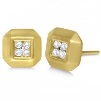 Diamond Square Stud Earrings in 14k Yellow Gold (0.40ct)