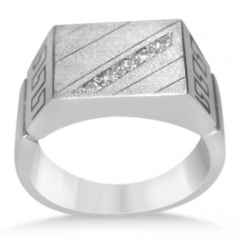 Diamond Accented Engagement Ring in 14k White Gold (0.15ct)