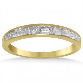 Diamond Round & Baguette Wedding Band in 14k Yellow Gold (0.50ct)