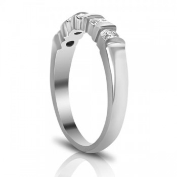 Bar-Set Five-Stone Diamond Wedding Ring Platinum (0.50ct)