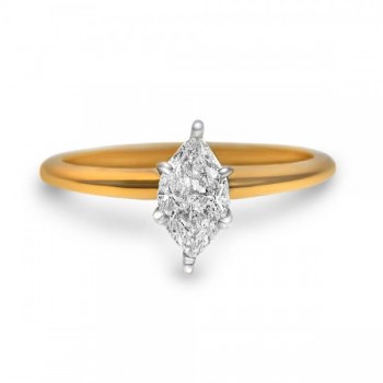 Marquise Diamond Solitaire Engagement Ring 14k Yellow Gold (0.62ct)