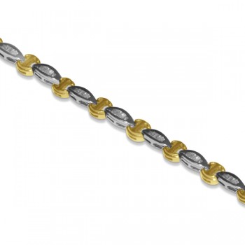 Diamond Baguette Bracelet in 14k Two Tone Gold (1.10ct)