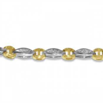 Diamond Baguette Bracelet in 14k Two Tone Gold (1.10ct)
