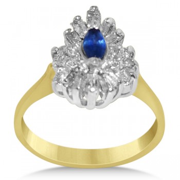 Diamond Accented Sapphire Engagement Ring in 14k Yellow Gold (1.00ct)