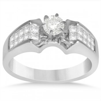 Diamond Invisible Set Bridal Set in 14k White Gold (1.00ct)