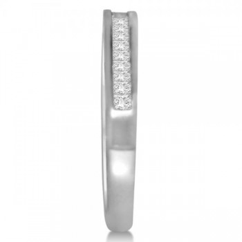 Men's Diamond Accented Wedding Band in 14k White Gold (0.35ct)