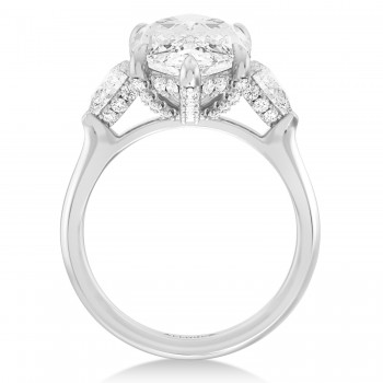 Marquise Lab Diamond Engagement Ring 14K White Gold (5.00ct)