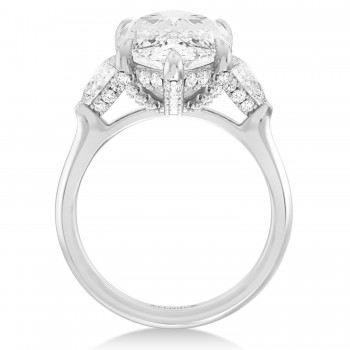 Marquise Lab Diamond Engagement Ring 14K White Gold (6.00ct)