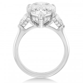 Marquise Lab Diamond Engagement Ring 14K White Gold (7.00ct)
