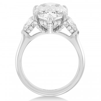 Marquise Lab Diamond Engagement Ring 14K White Gold (8.00ct)