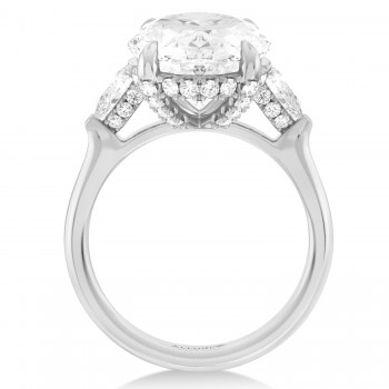 Oval Lab Diamond Engagement Ring 14K White Gold (8.00ct)