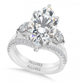 Marquise Lab Diamond Bridal Set 14K White Gold (5.33ct) Marquise Lab Diamond Bridal Set 14K White Gold (5.33ct)