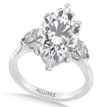 Marquise Lab Diamond Bridal Set 14K White Gold (6.33ct)