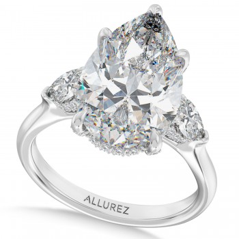 Pear Lab Diamond Bridal Set 14K White Gold (8.33ct)
