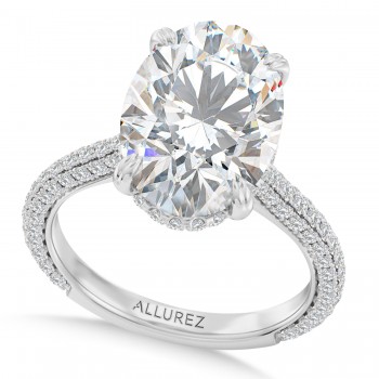 Oval Lab Diamond Engagement Ring 14K White Gold (2.90ct) Oval Lab Diamond Engagement Ring 14K White Gold (2.90ct)