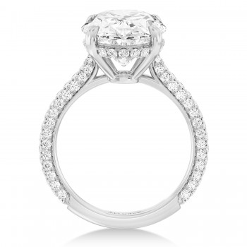 Oval Lab Diamond Engagement Ring 14K White Gold (2.90ct)